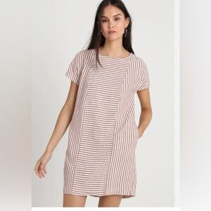 Madewell stripe button back dress with pockets medium